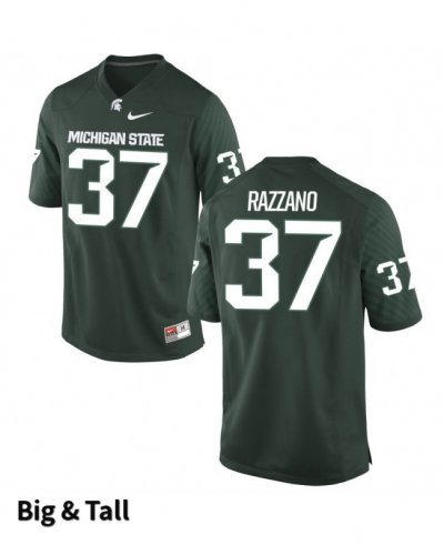Men's Michigan State Spartans NCAA #37 Dante Razzano Green Authentic Nike Big & Tall Stitched College Football Jersey HX32B67RV